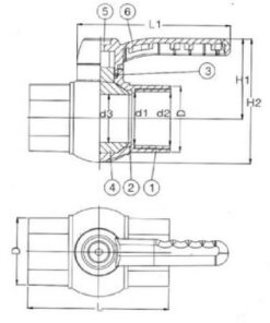 Alternative view of Van bi nhựa uPVC Vanfit VF7